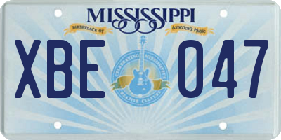 MS license plate XBE047