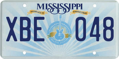MS license plate XBE048