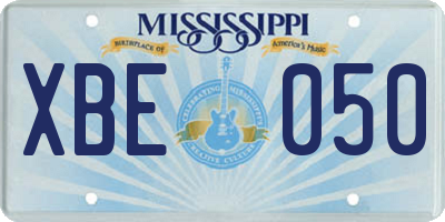 MS license plate XBE050