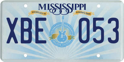 MS license plate XBE053
