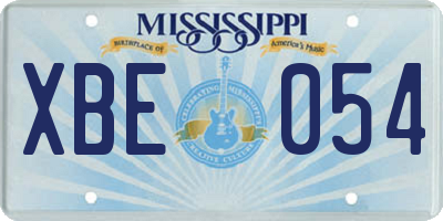 MS license plate XBE054