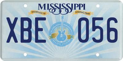 MS license plate XBE056