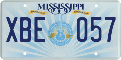 MS license plate XBE057