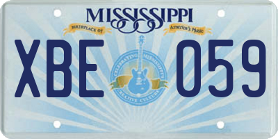 MS license plate XBE059