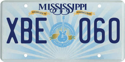 MS license plate XBE060