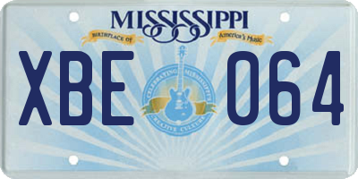 MS license plate XBE064