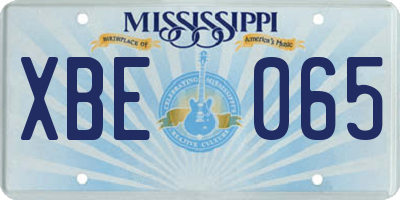 MS license plate XBE065