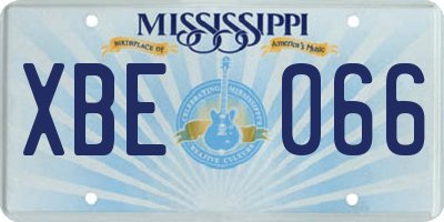 MS license plate XBE066
