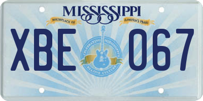 MS license plate XBE067