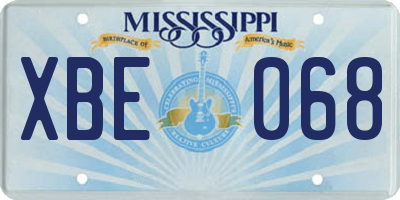 MS license plate XBE068