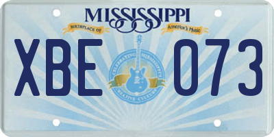 MS license plate XBE073