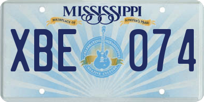 MS license plate XBE074