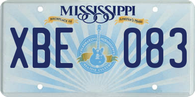 MS license plate XBE083