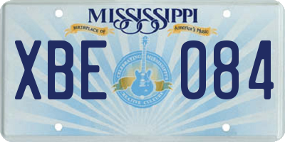 MS license plate XBE084