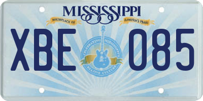 MS license plate XBE085