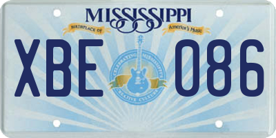 MS license plate XBE086