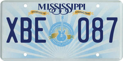 MS license plate XBE087