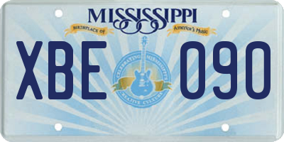 MS license plate XBE090
