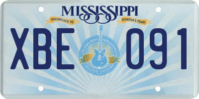 MS license plate XBE091