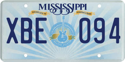 MS license plate XBE094