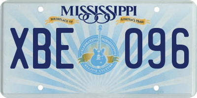 MS license plate XBE096