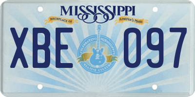 MS license plate XBE097