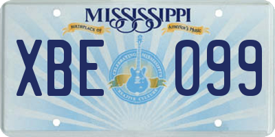 MS license plate XBE099
