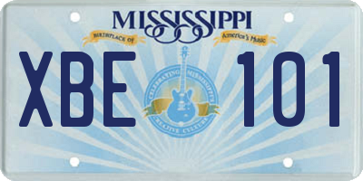 MS license plate XBE101