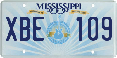 MS license plate XBE109