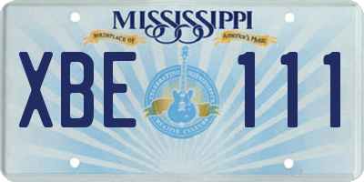 MS license plate XBE111