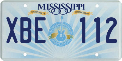 MS license plate XBE112