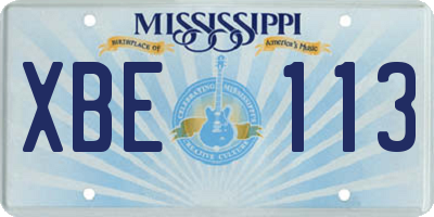 MS license plate XBE113
