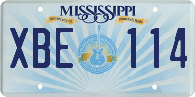 MS license plate XBE114
