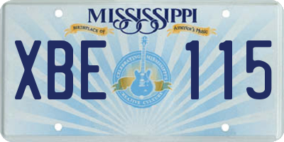 MS license plate XBE115