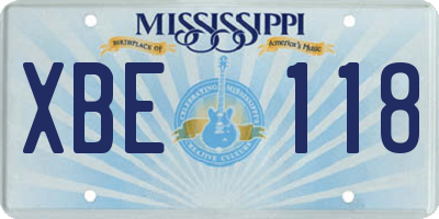 MS license plate XBE118