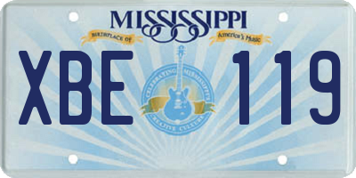 MS license plate XBE119