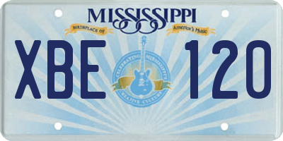 MS license plate XBE120