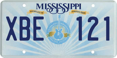 MS license plate XBE121