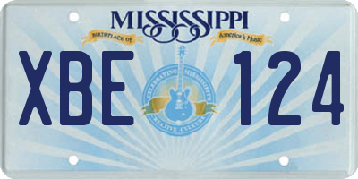 MS license plate XBE124