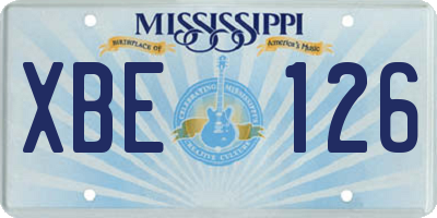 MS license plate XBE126