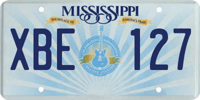 MS license plate XBE127