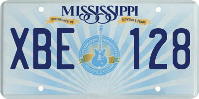 MS license plate XBE128