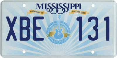 MS license plate XBE131
