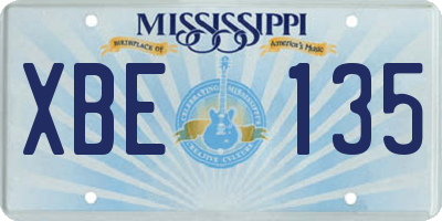 MS license plate XBE135
