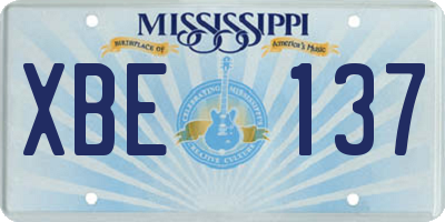 MS license plate XBE137