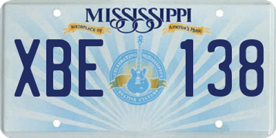 MS license plate XBE138