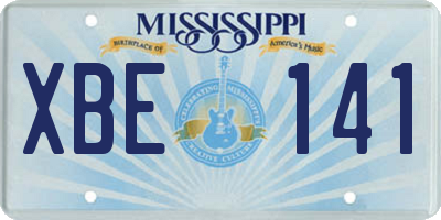 MS license plate XBE141
