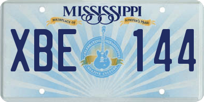 MS license plate XBE144