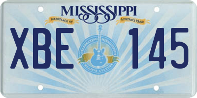 MS license plate XBE145
