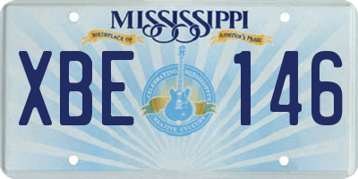 MS license plate XBE146